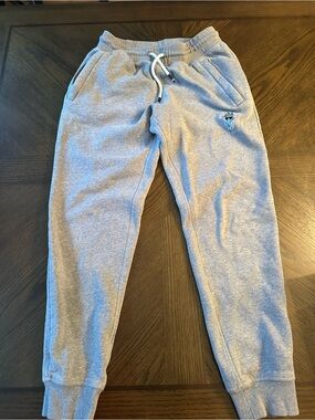 Heather Gray Men's Jogger Sweatpants with Drawstring and Embroidered Logo
